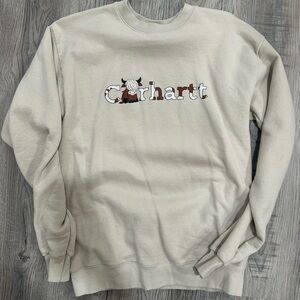 UPCYCLED Carhartt Cream Crewneck Sweatshirt